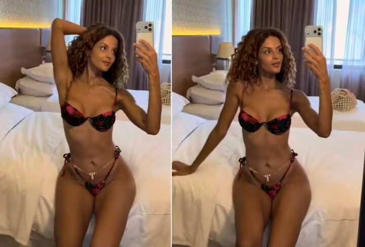 Em Salvador, Gabriela Loran, a Viviane de ‘Três Graças’, incendeia a web com biquíni minúsculo