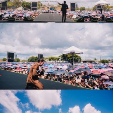 Multidão acompanha culto gratuito de Bruno Leonardo no Parque de Exposições