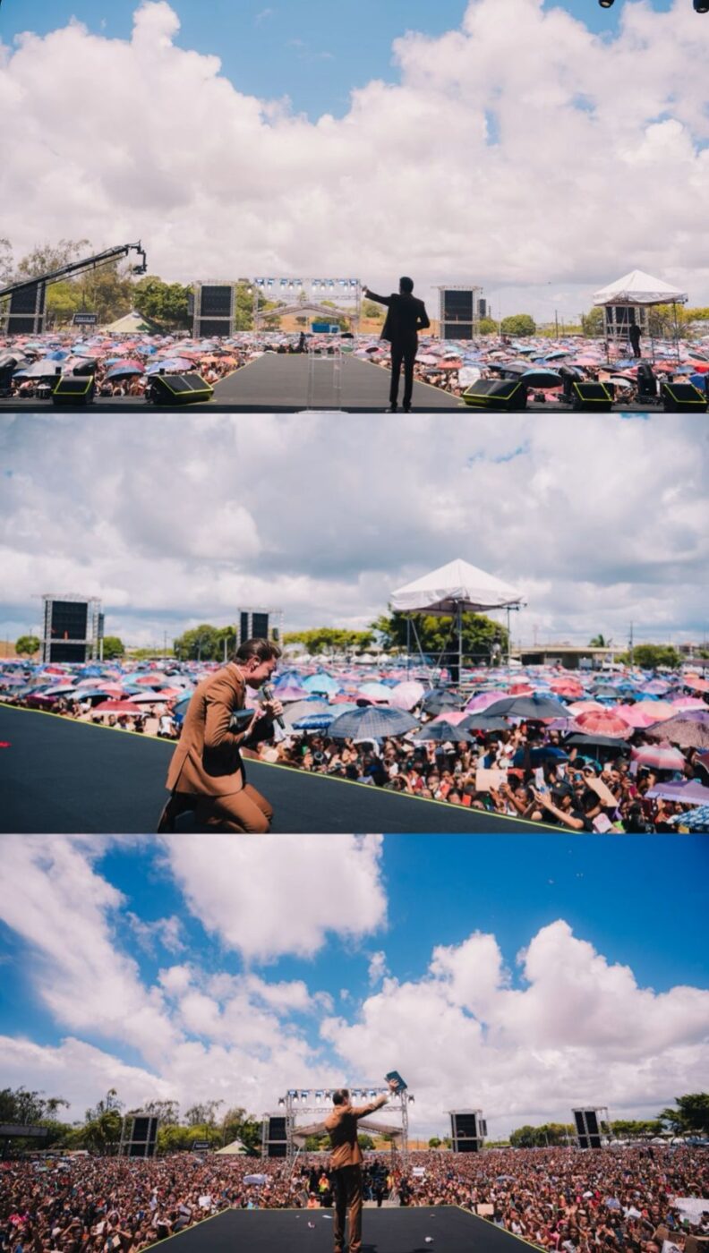 Multidão acompanha culto gratuito de Bruno Leonardo no Parque de Exposições