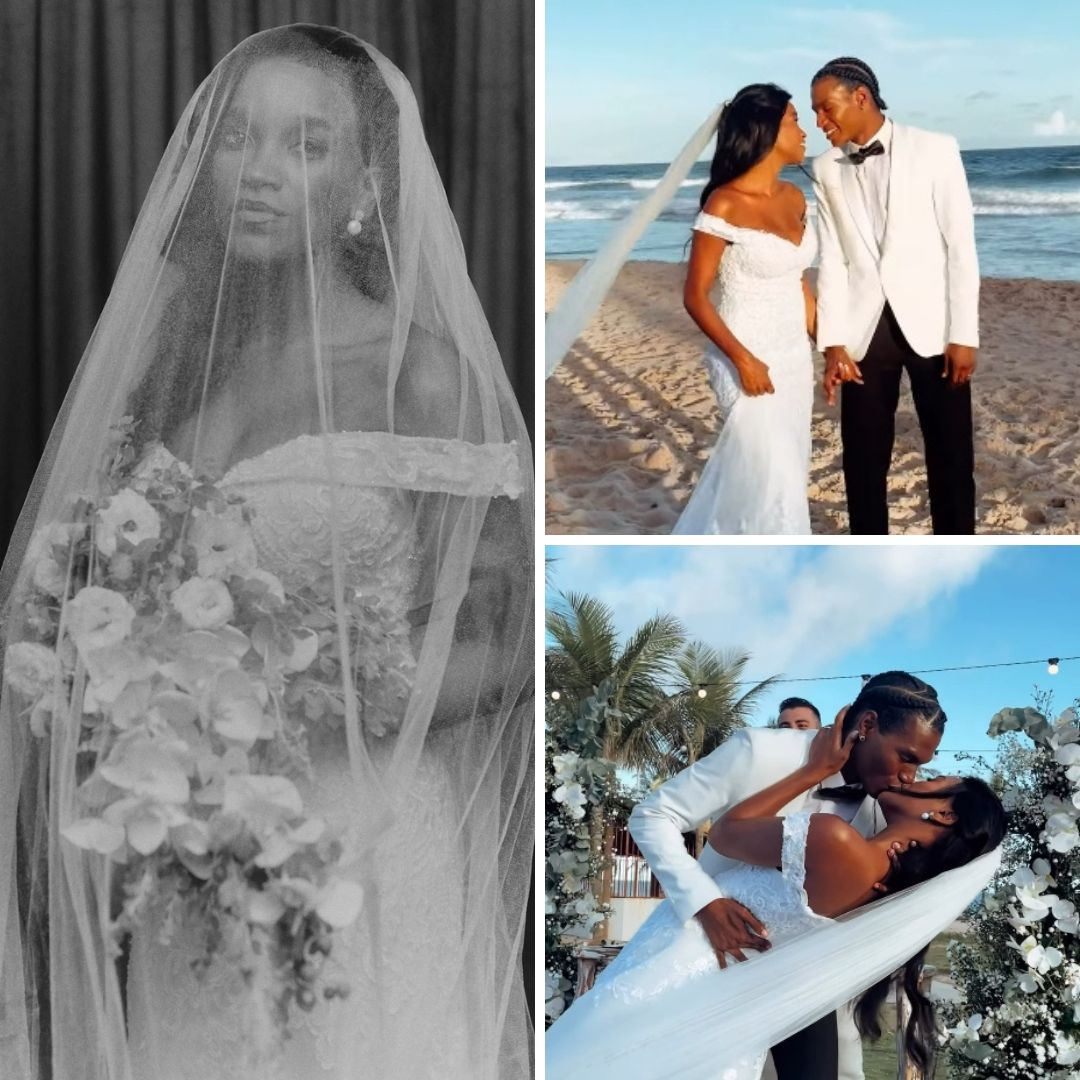 Casal de modelos Santti e Zuri Barreto se casam em cerimônia à beira-mar em Salvador; veja fotos