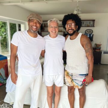 Caetano Veloso recebe Yuri da Cunha e Magary Lord em encontro musical em Salvador