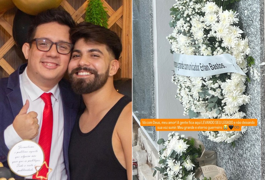 Marido de Erlan Bastos se emociona em enterro do jornalista no Piauí: ‘Eterno guerreiro’