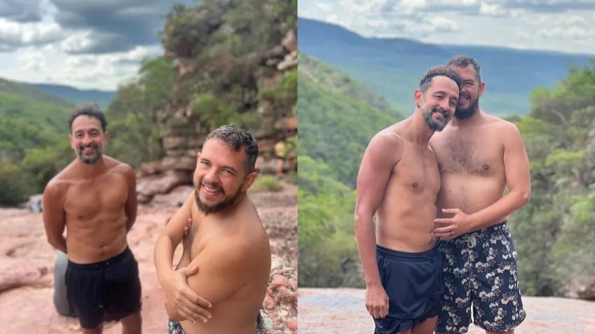 Irandhir Santos curte descanso na Chapada Diamantina ao lado do marido