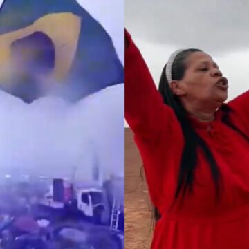 Influenciadora viraliza após fazer oração pedindo ‘chuva e trovões’ em ato de Nikolas Ferreira; assista