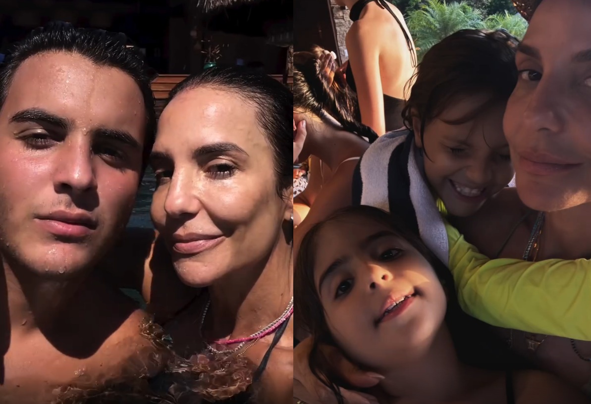 Ivete posta com os filhos em Trancoso e se declara a Bahia: ‘Lugar mais lindo do mundo’