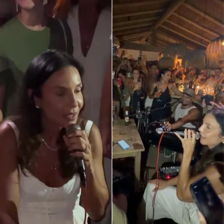 Ivete Sangalo canta de surpresa em roda de samba durante férias em Trancoso; veja vídeo