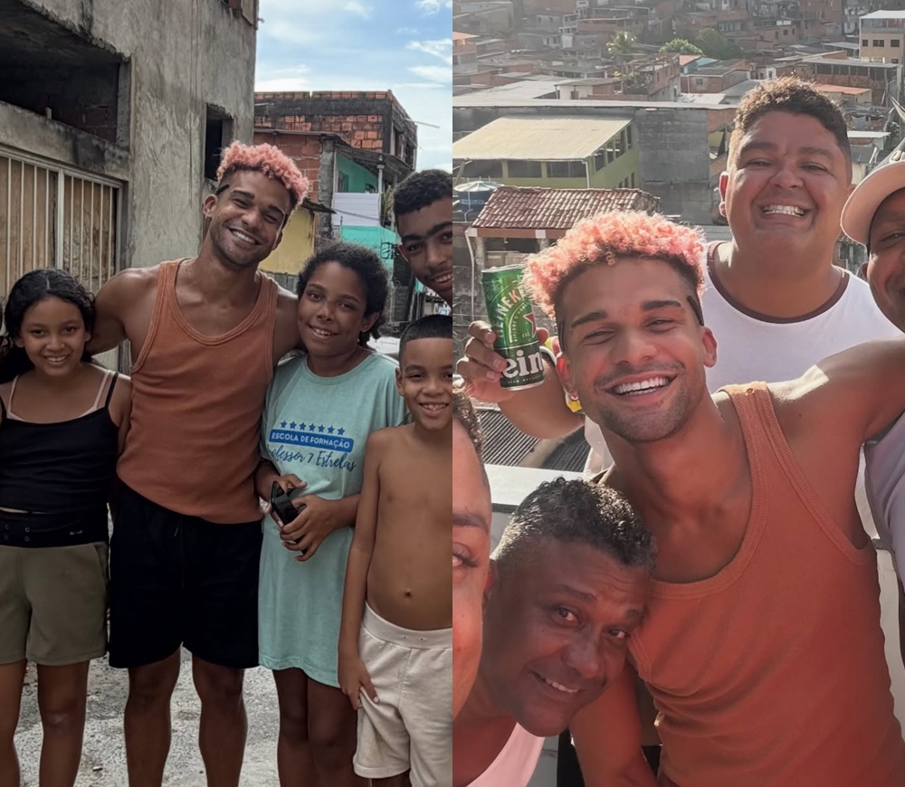 Lucas Leto posta fotos com amigos e familiares em comunidade de Salvador: ‘Em casa’