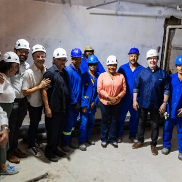 Ministra da Cultura Margareth Menezes visita obras do Novo TCA e celebra avanços