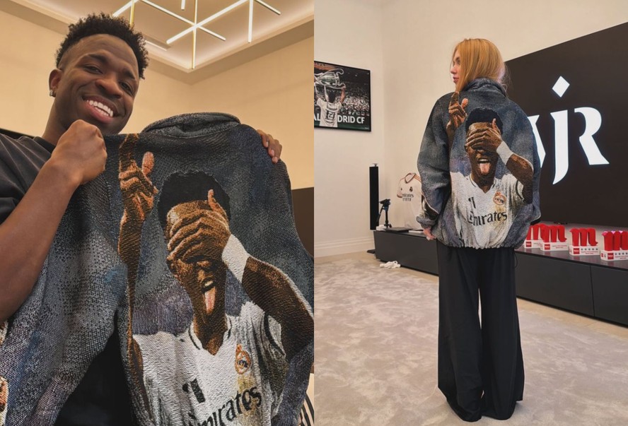 Virgínia usa jaqueta estampada com o rosto de Vini Jr. e se derrete: “Perfeição”