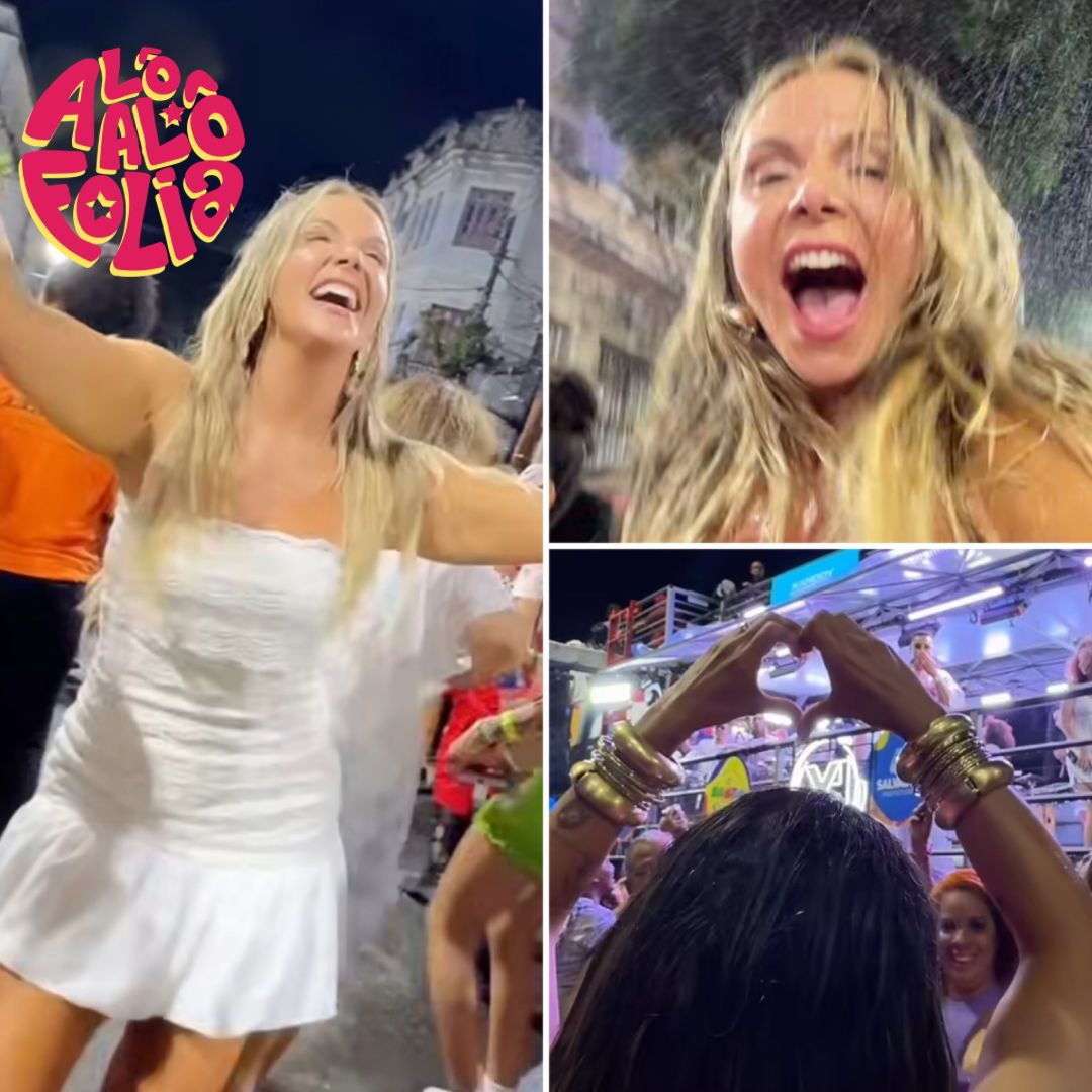 Debaixo de chuva, Carla Perez curte apresentação de Xanddy Harmonia na abertura do Carnaval de Salvador
