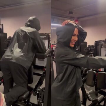 Gracyanne Barbosa aposta em moletom com capuz para treinar e chama momento de “treino secreto”