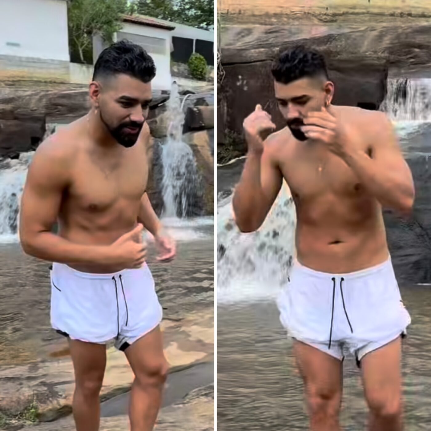 Dilsinho se refresca na Cachoeira dos Prazeres antes de show inédito no interior da Bahia