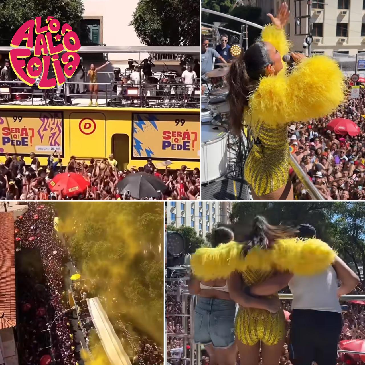 Ivete Sangalo se emociona ao homenagear Preta Gil em estreia no Carnaval de rua do Rio; veja vídeo