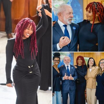 Larissa Luz canta no Planalto em ato com Lula contra feminicídio