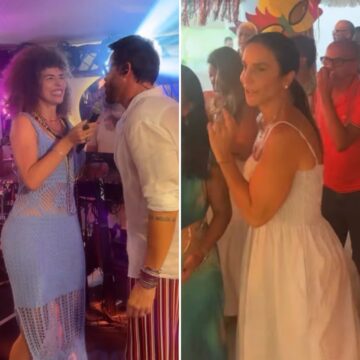 Vanessa da Mata canta com Alexandre Peixe em confraternização de Carnaval de Ivete Sangalo