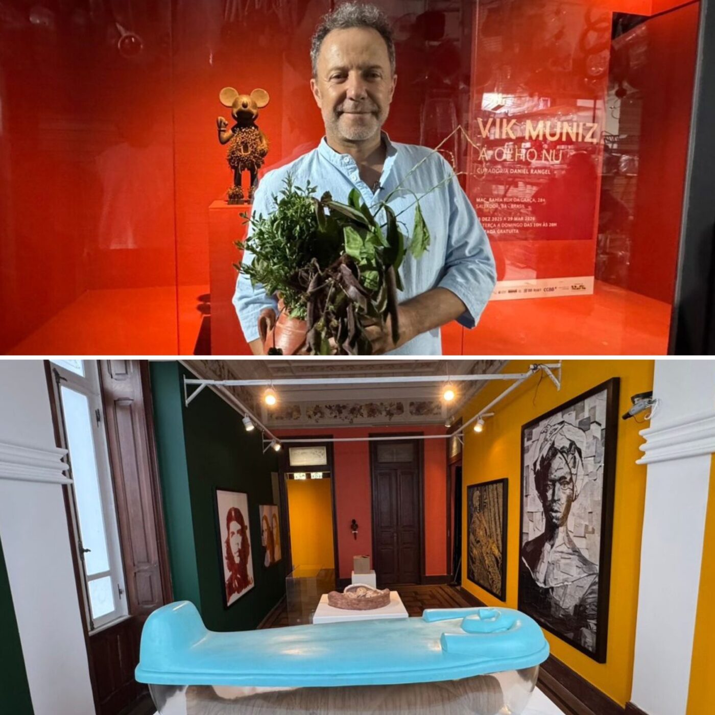 Exposição gratuita de Vik Muniz no MAC_Bahia é destaque no “Jornal Nacional”