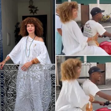 Vanessa da Mata circula de mototáxi em Santo Amaro e surpreende fãs