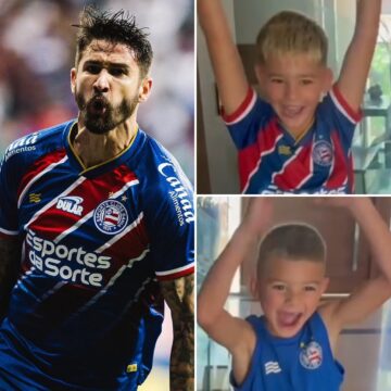 Bahia oficializa retorno de Everaldo e filhos celebram; atacante já está regularizado no BID