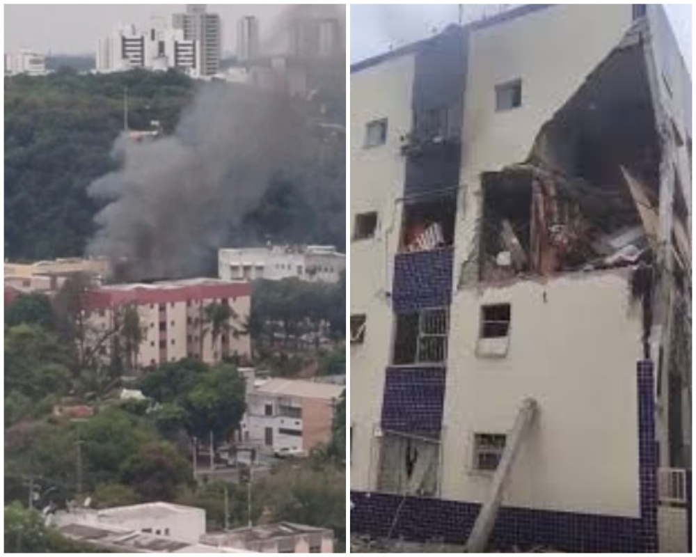 Parte de prédio desaba após explosão por vazamento de gás no Stiep; há feridos