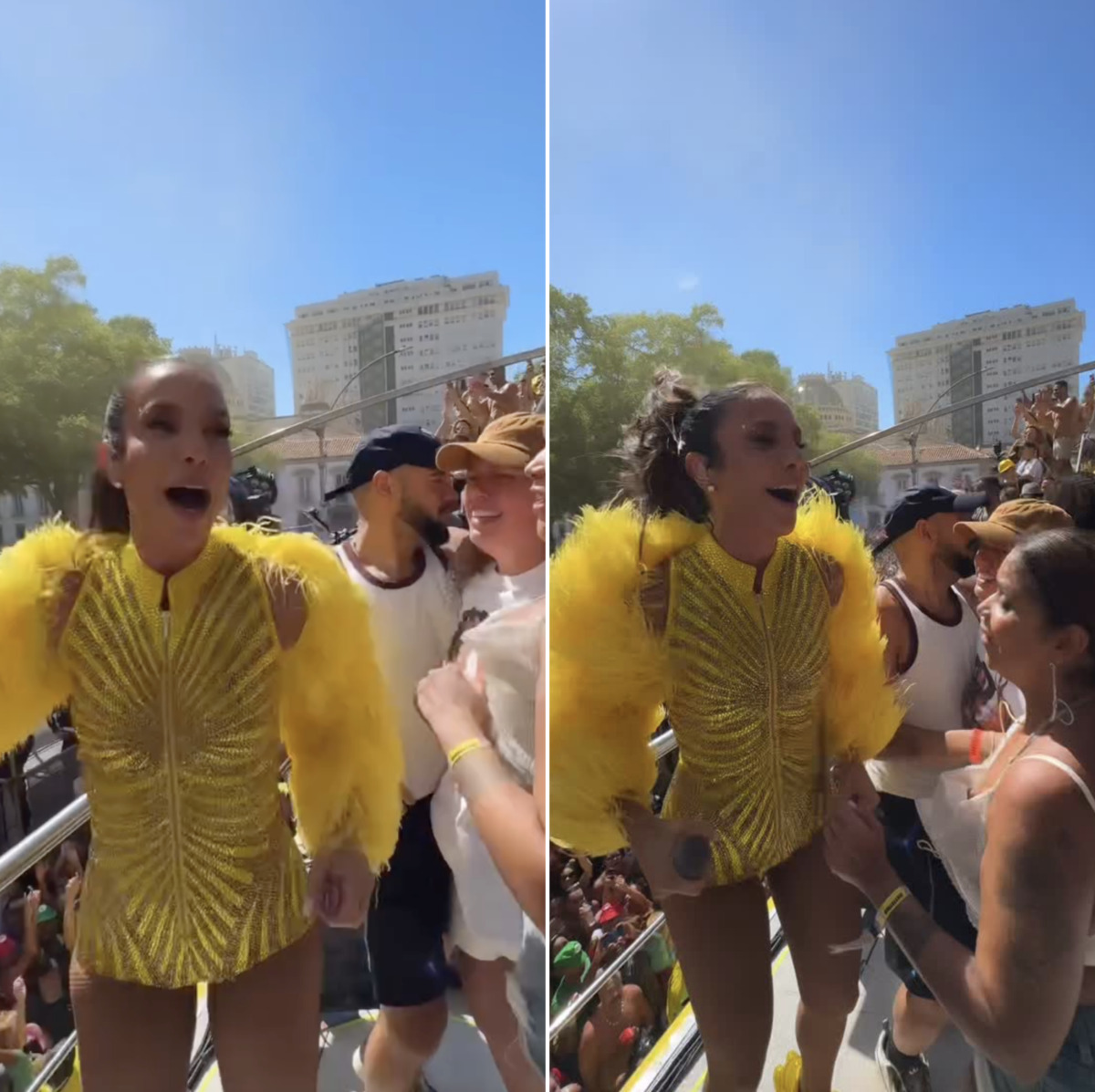 Ivete Sangalo se emociona ao homenagear Preta Gil em estreia no Carnaval de rua do Rio; veja vídeo