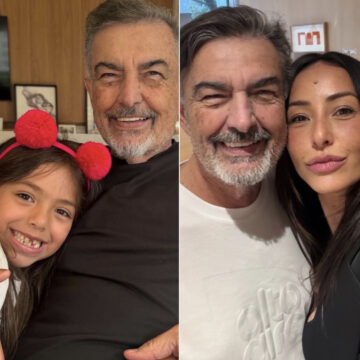 Diagnosticado com câncer, pai de Sabrina Sato surge em clique raro com a neta Zoe