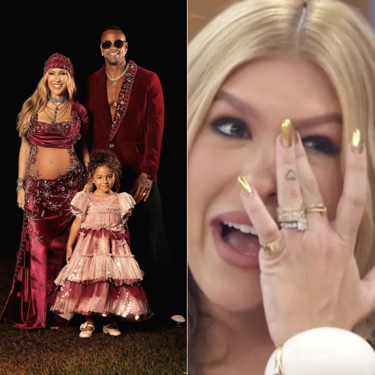 Lore Improta vai às lágrimas com homenagem de Léo Santana e da filha Liz