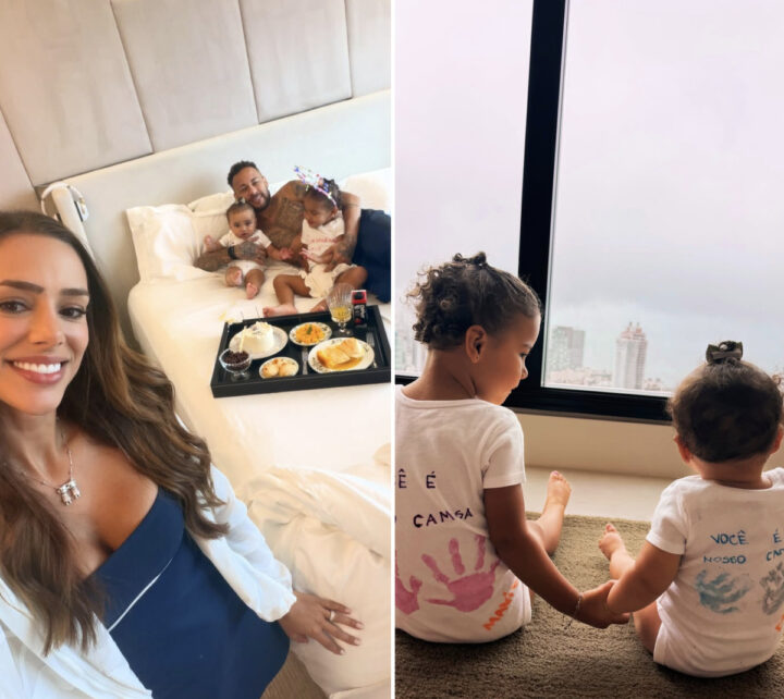 Bruna Biancardi mostra comemoração do aniversário de Neymar com as filhas e brinca: “Caos”