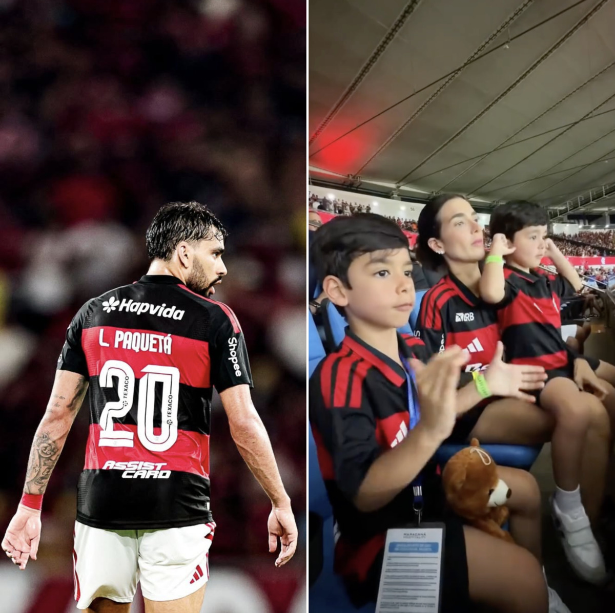 Lucas Paquetá volta ao Flamengo e ganha apoio da esposa e dos filhos
