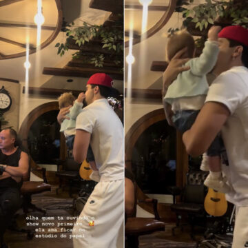 Jade Magalhães compartilha momento fofo de Luan Santana com a filha Serena: ‘Ela ama’