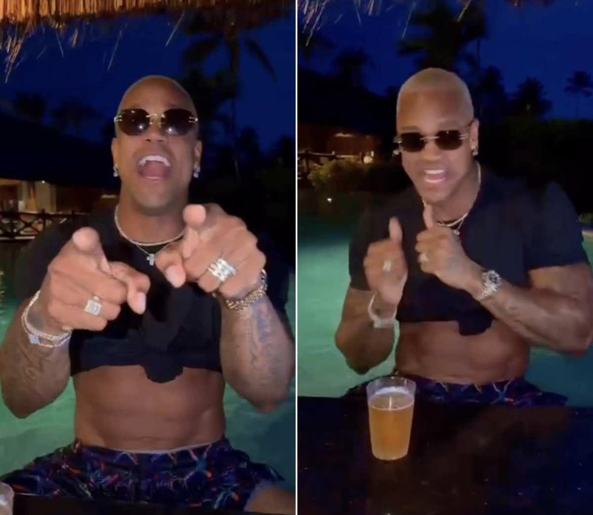 De férias, Léo Santana exibe look inusitado e brinca: “Fazer minha marquinha de fitinha”