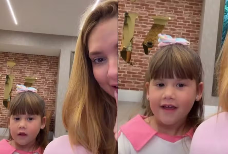 Maria Alice pede para ir ao shopping com Zé Felipe: ‘Vou tirar foto com todo mundo’