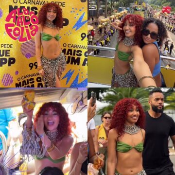 Leigh-Anne, do Little Mix, curte megabloco com Ivete Sangalo no pré-Carnaval de São Paulo