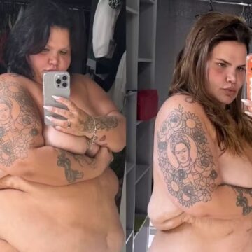 Thais Carla posa nua após perder 85kg e exibe mudanças no corpo; veja foto