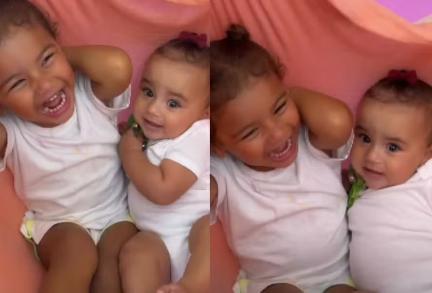 Bruna Biancardi mostra brincadeira entre Mavie e Mel, suas filhas com Neymar