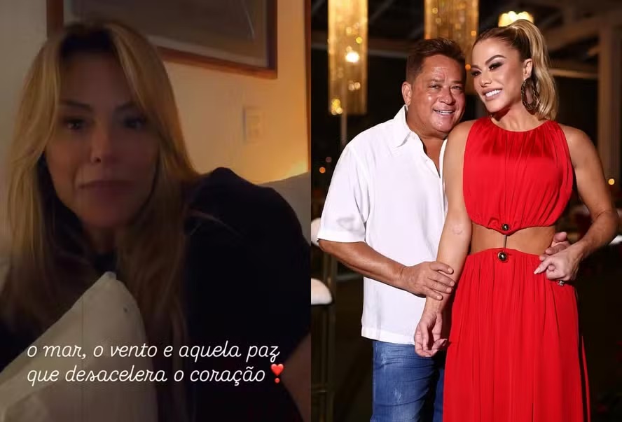 No Carnaval, Poliana Rocha e Leonardo ‘fogem’ da folia e se isolam em local de sossego