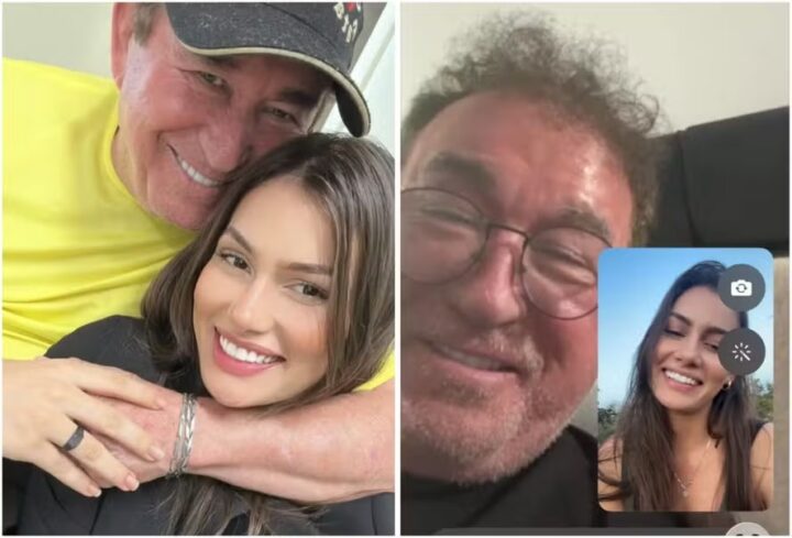 52 anos mais nova, esposa miss diz que Amado Batista tem ‘energia de menino’: ‘Idade está na cabeça’