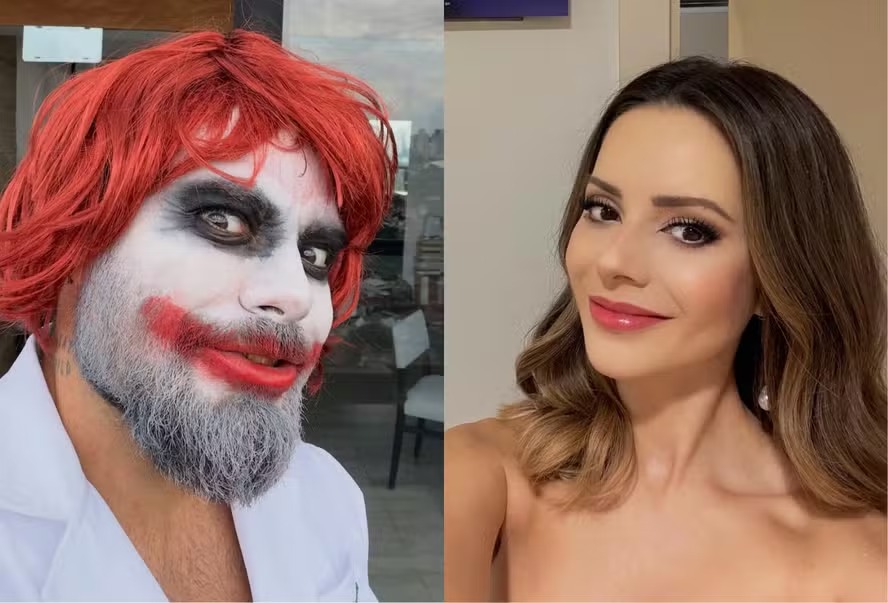 Namorado da Sandy curte bloquinho de maquiagem e peruca