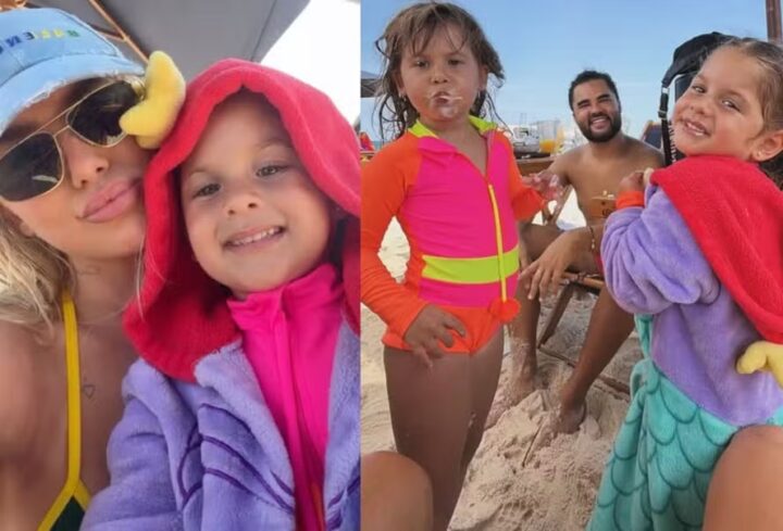 Após estreia no Carnaval, Virginia Fonseca curte praia com as filhas: ‘Dia de curtir’