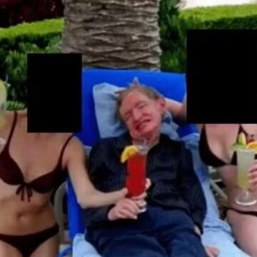 Stephen Hawking aparece nos arquivos de Epstein cercado de mulheres de biquíni