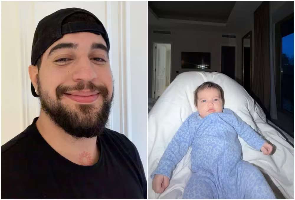Nattan se surpreende com o tamanho da filha com Rafa Kalimann: ‘Como está grande’