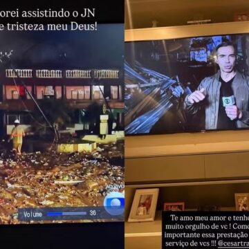 Ticiane Pinheiro elogia César Tralli por cobertura de tragédia em Minas Gerais: ‘Orgulho’