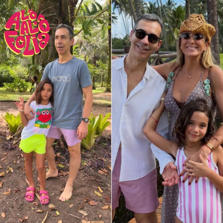 César Tralli celebra temporada com a família na Bahia: “Meu nome é gratidão”