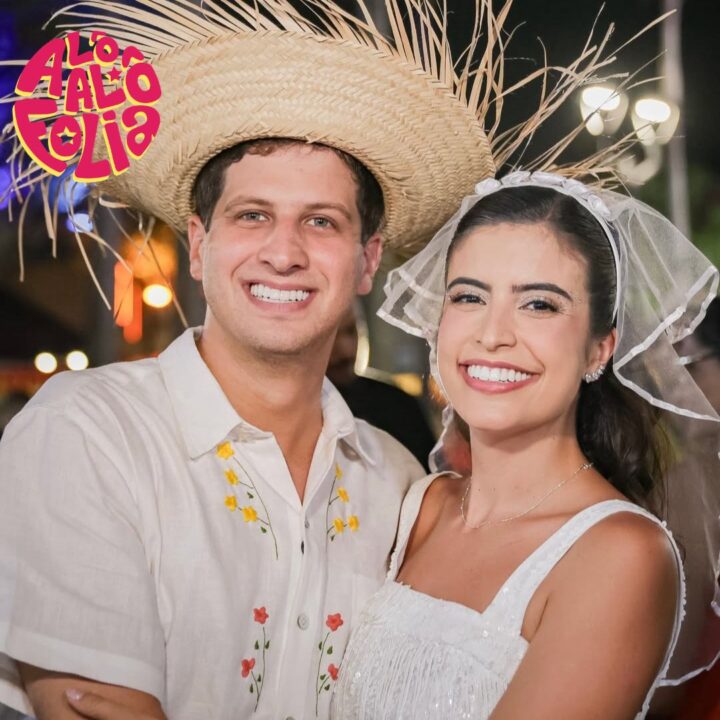 Às vésperas de casamento, João Campos e Tabata Amaral usam fantasias de noivos no Carnaval