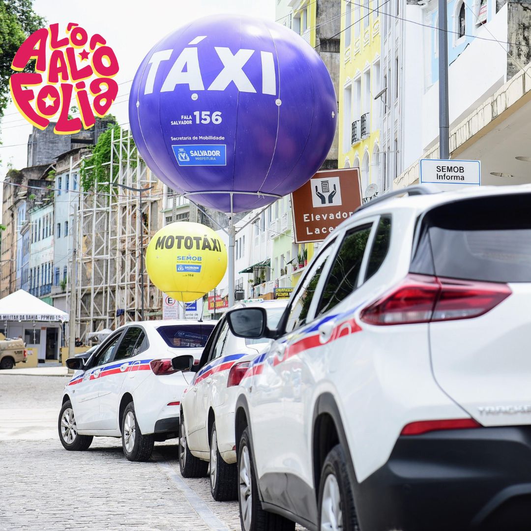 Táxi, motáxi e transporte por app: saiba onde ficam os pontos no Carnaval de Salvador