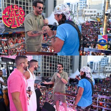 Bell Marques canta com Alexandre Peixe e os filhos, Rafa e Pipo, no Carnaval de Salvador