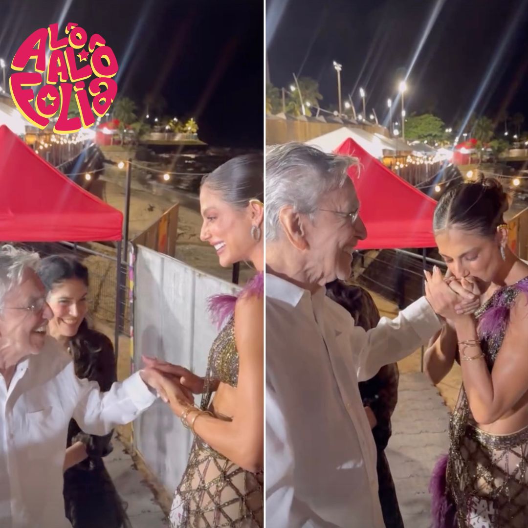 Mari Gonzalez tieta Caetano Veloso no Carnaval de Salvador; veja vídeo