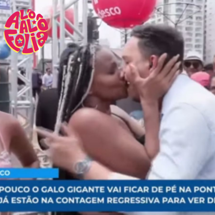 Repórter de TV ganha beijão de foliã durante cobertura de Carnaval; veja vídeo