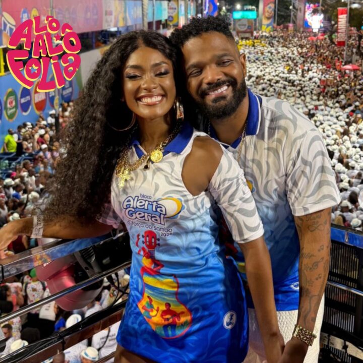 Erika Januza posa em clima de romance com Arlindinho no Carnaval de Salvador