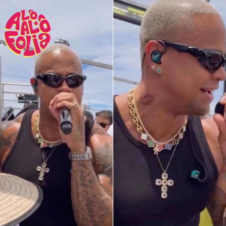 Léo Santana chega ao Arrastão da Quarta de Cinzas com a filha Liz; veja