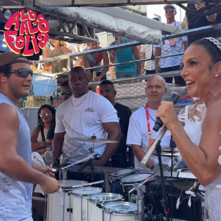 Ivete Sangalo se derrete ao ver filho Marcelo Sangalo arrasando na percussão